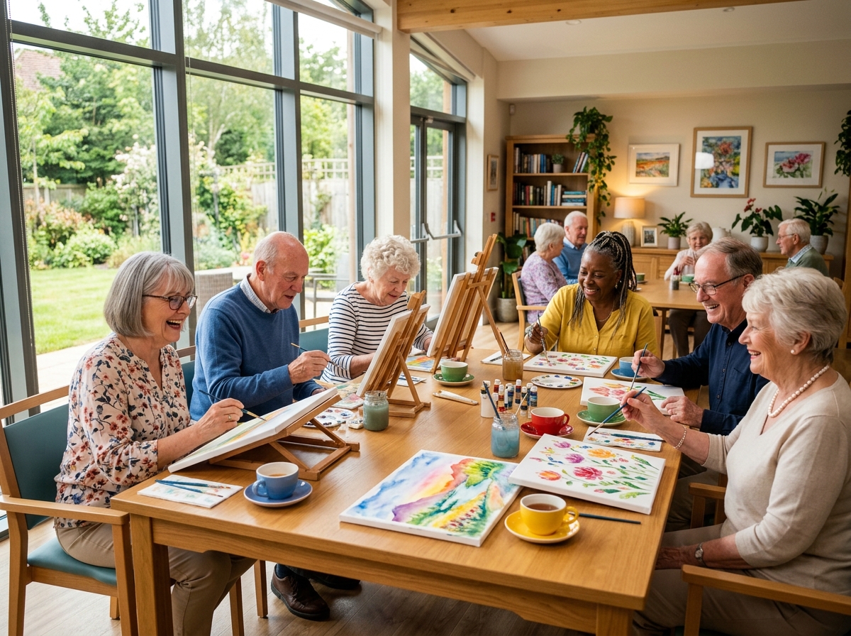 Older adults enjoying a structured daytime activity together