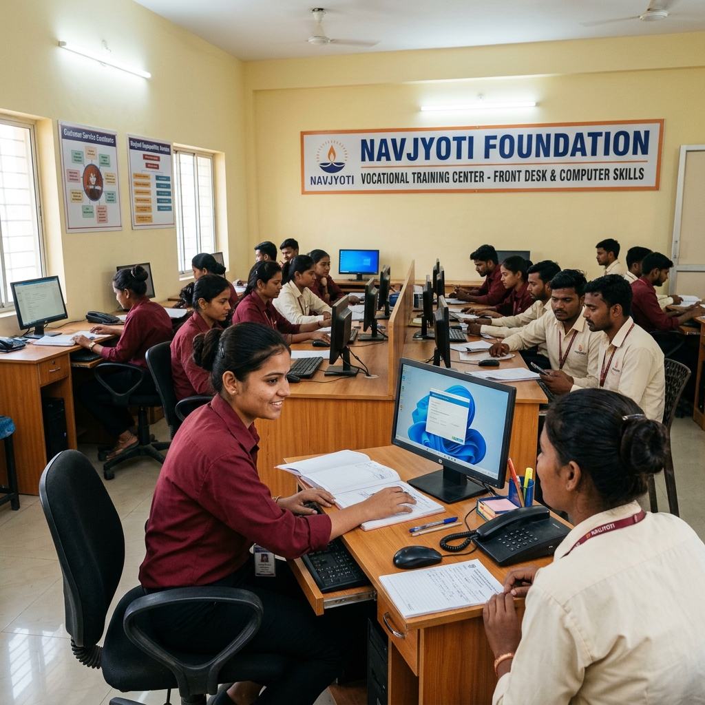 Trainees in a Navjyoti vocational skills programme